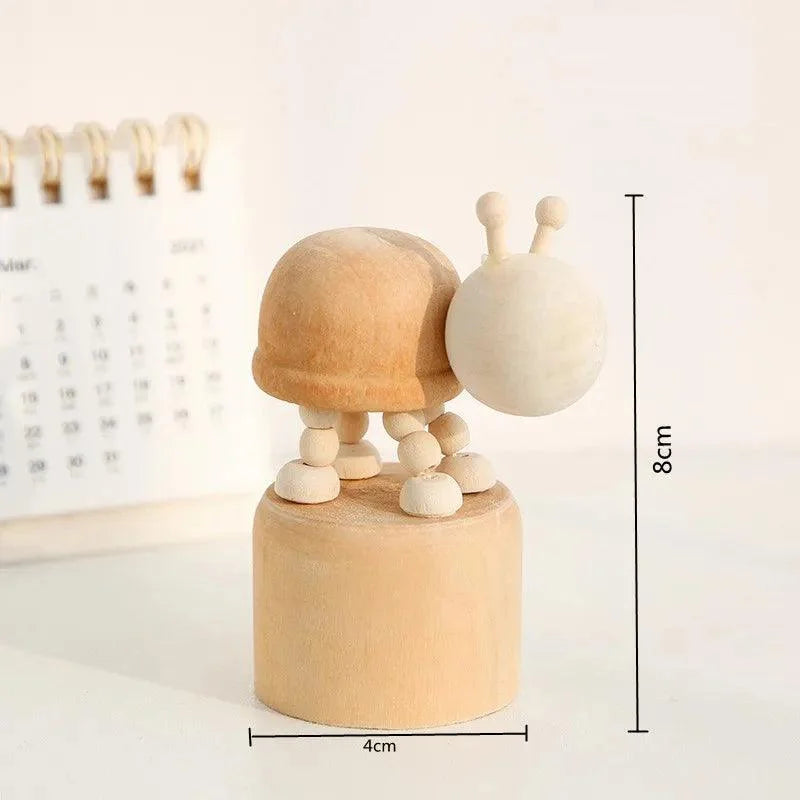 Estátuas Artesanais de Madeira Animais Decorativos Lenogue Caramujo