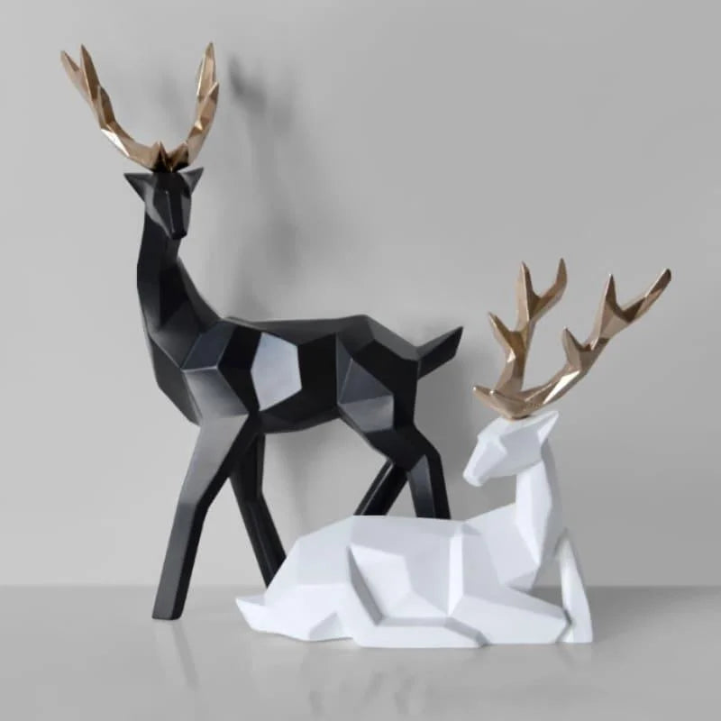 Estátuas de Cervo para Decoração Mesa em Resina 2 Peças Lenogue