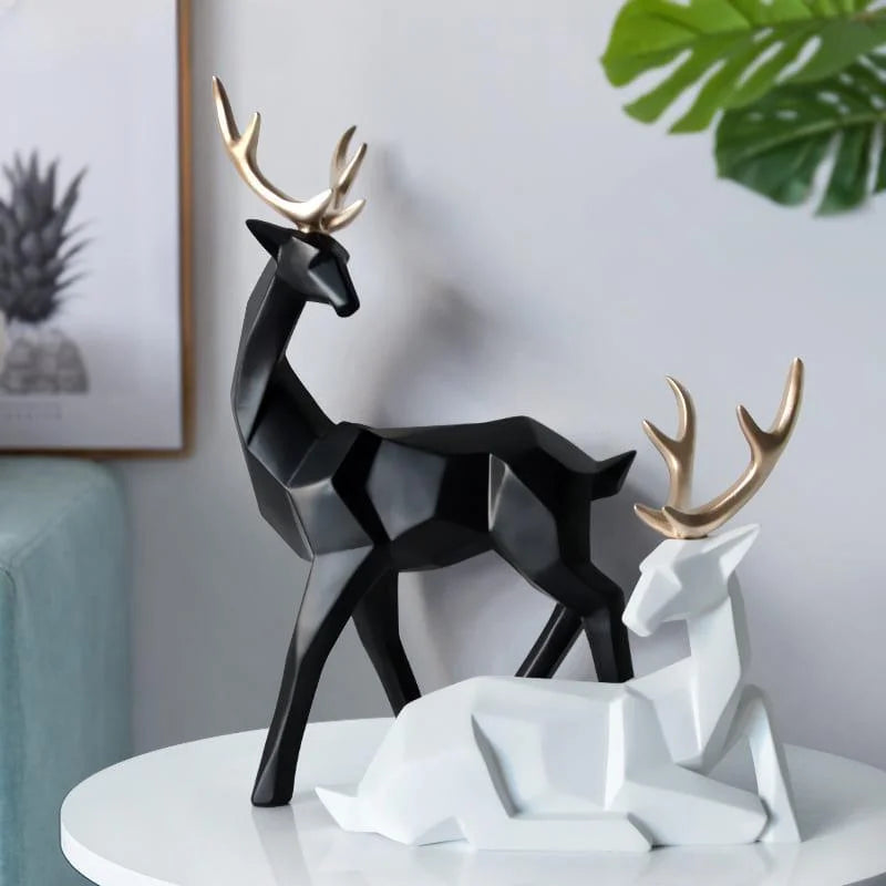 Estátuas de Cervo para Decoração Mesa em Resina 2 Peças Lenogue