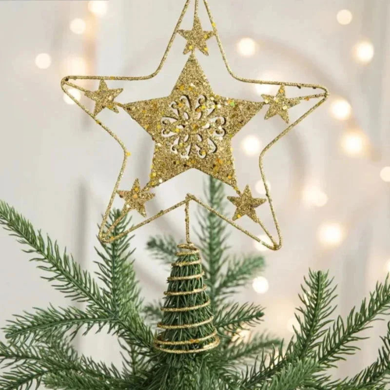 Estrela Dourada de Ferro para Topo árvore Natal Decorativa Lenogue Mod. b