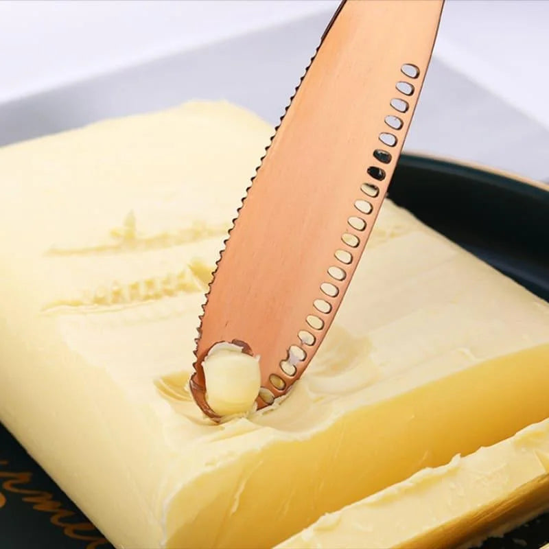 Faca Espátula de Manteiga e Geleia Serrilhada em Aço Inox Lenogue