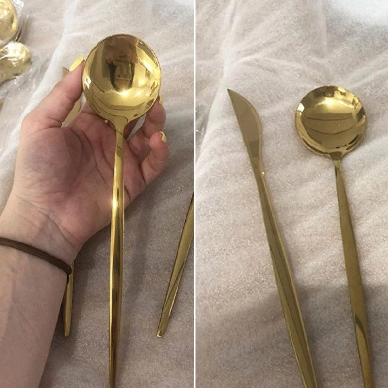 Faqueiro Luxuoso 24 Peças em Aço Inoxidável para Jantar Lenogue