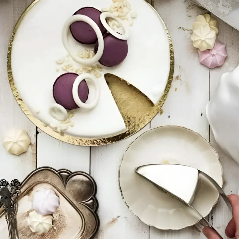 Fatiador de Bolo Aço Inox 304 Design Europeu para Festas e Confeitaria Lenogue Prata