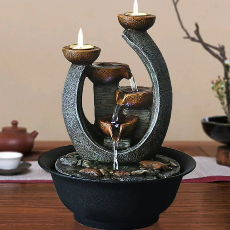 Fonte Decorativa de água em Resina Feng Shui para Sala Lenogue