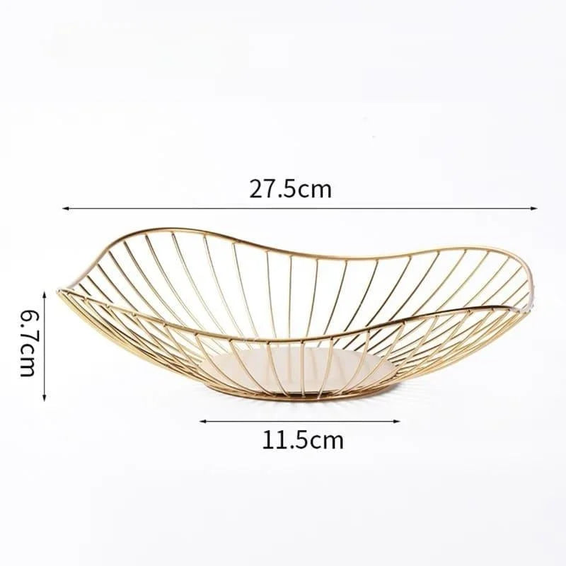 Fruteira de Metal Decorativa Multiuso para Organizar Frutas e Decorar Lenogue Dourado (g)