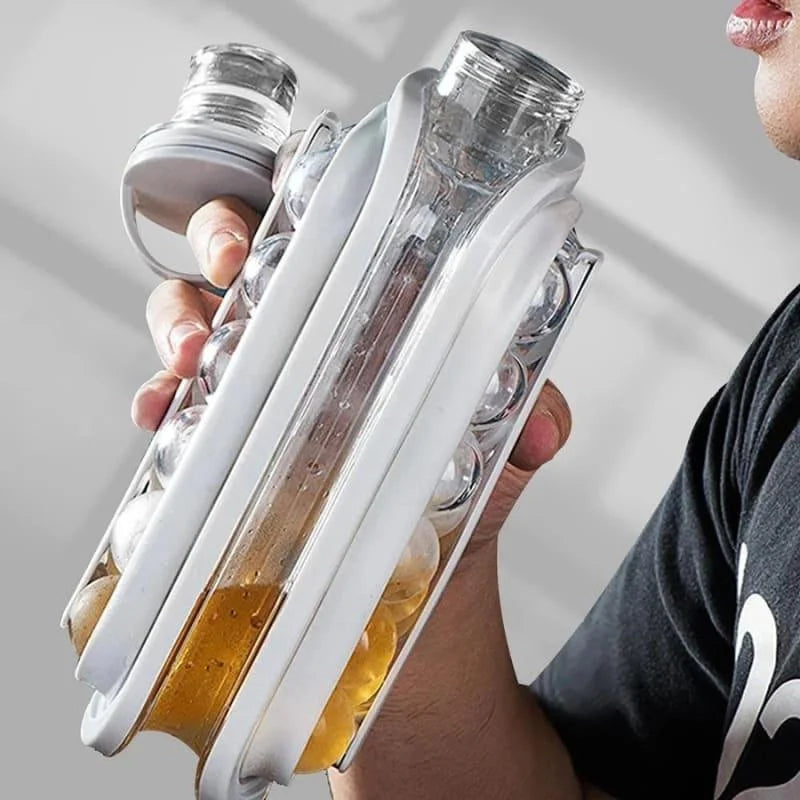 Garrafa de água com Molde Gelo Redondo para Bebidas Geladas Lenogue