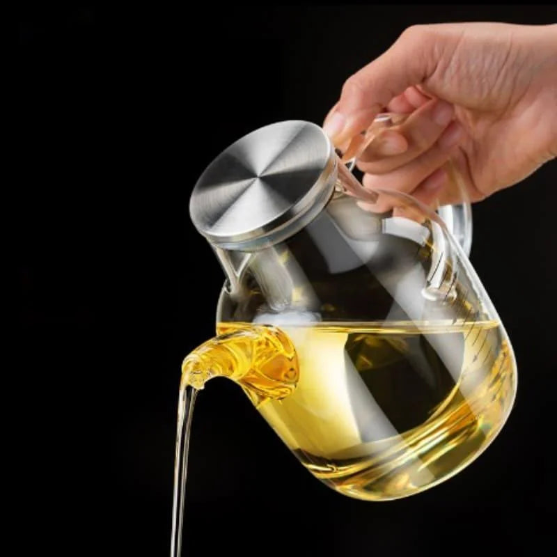 Garrafa Porta Azeite e Vinagre de Vidro Borossilicato com Tampa Hermética Lenogue