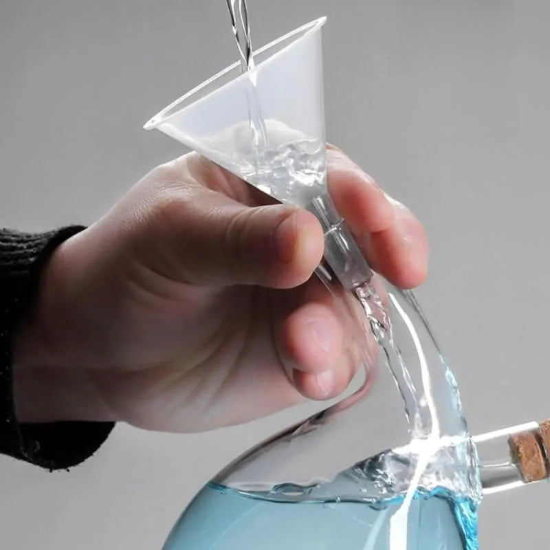 Garrafa Porta Azeite e Vinagre de Vidro com Tampa Cortiça 2 em 1 Lenogue