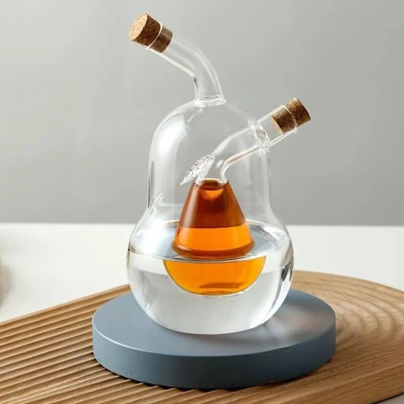 Garrafa Porta Azeite e Vinagre de Vidro com Tampa Cortiça 2 em 1 Lenogue Mod. 04 (80 600ml)