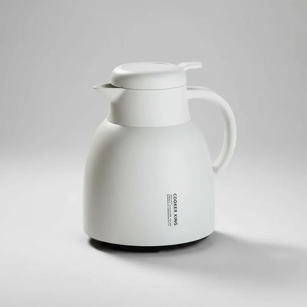 Garrafa Térmica Carafe Pressão Revestimento Interno em Vidro Lenogue Branco / 1.5 l