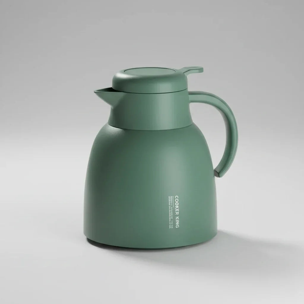 Garrafa Térmica Carafe Pressão Revestimento Interno em Vidro Lenogue Verde / 1.5 l