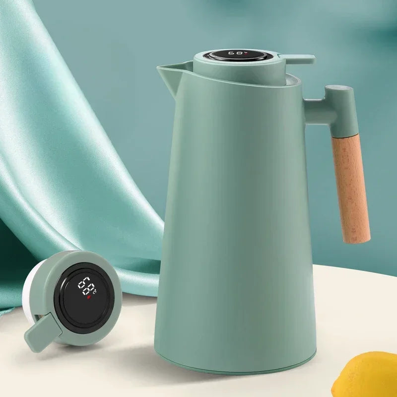 Garrafa Térmica com Termômetro Digital para Café e Chá Lenogue Verde Escuro / 1000ml