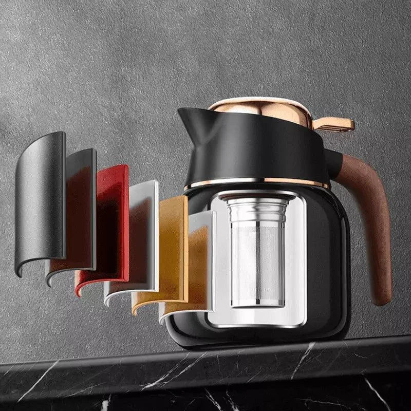 Garrafa Térmica de Inox e Cerâmica para Café Chá Lenogue