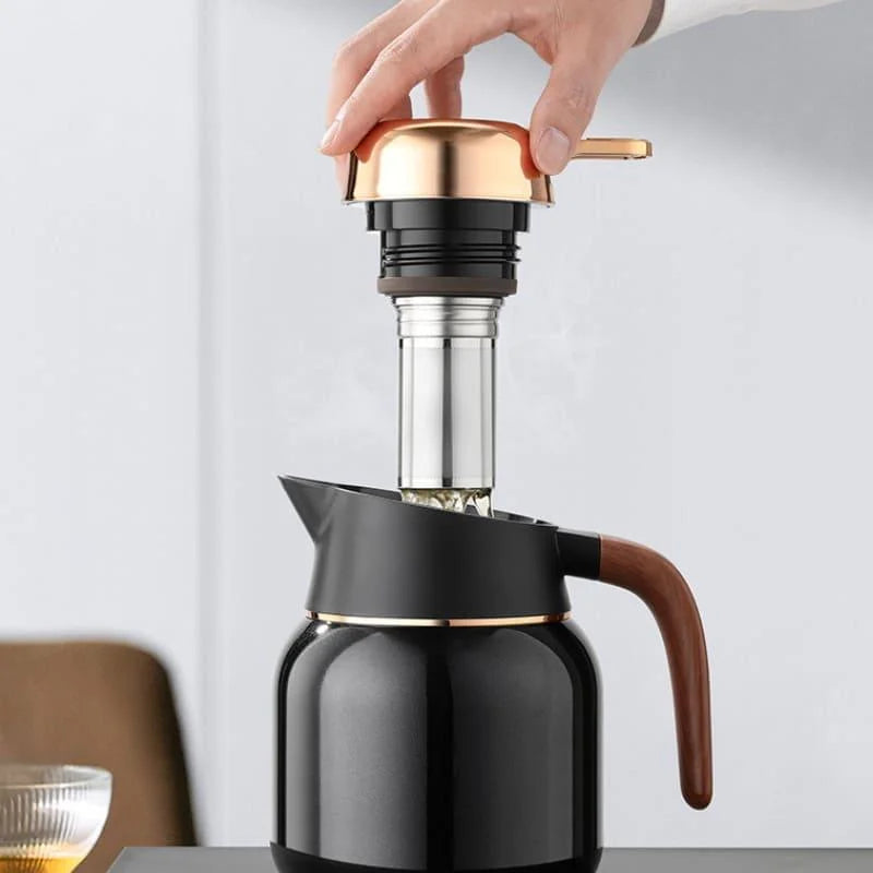 Garrafa Térmica de Inox e Cerâmica para Café Chá Lenogue