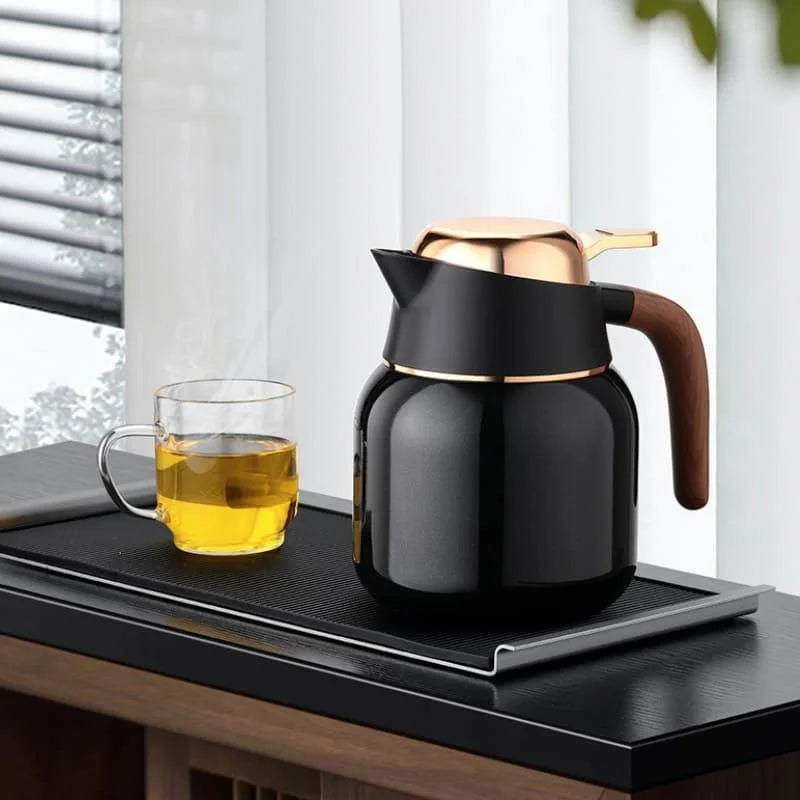 Garrafa Térmica de Inox e Cerâmica para Café Chá Lenogue
