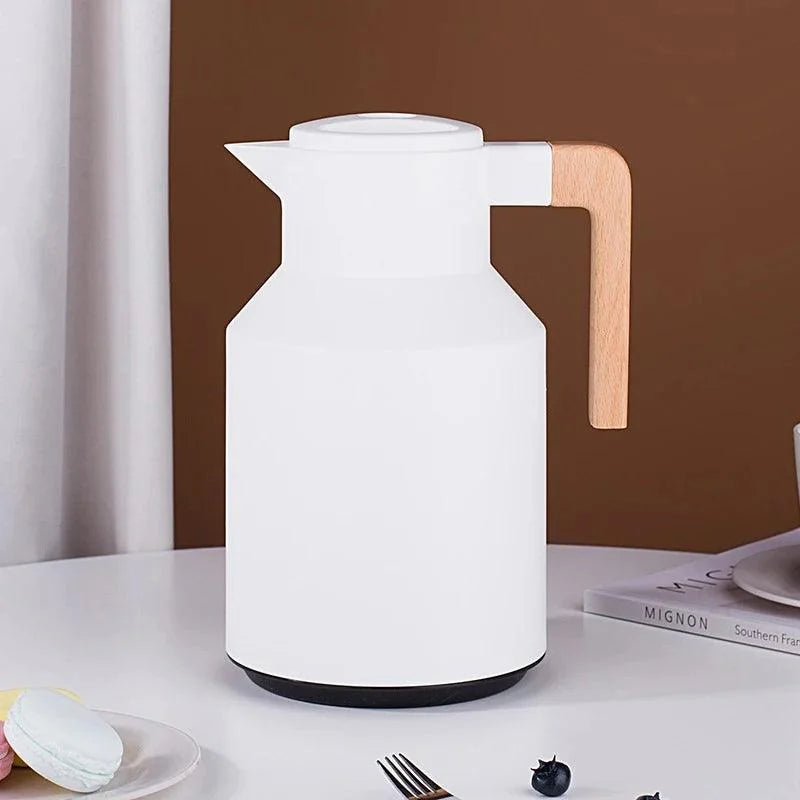 Garrafa Térmica de Inox para Café e Chá com Forro Vidro Lenogue Branco / 940 Ml