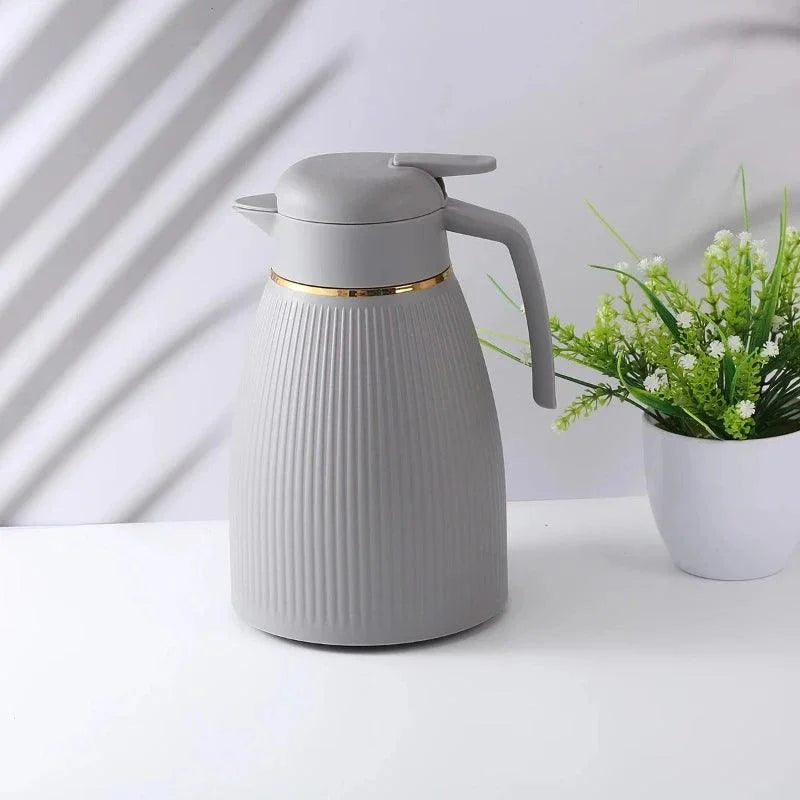 Garrafa Térmica de Inox para Café e Chá com Forro Vidro Lenogue Cinza