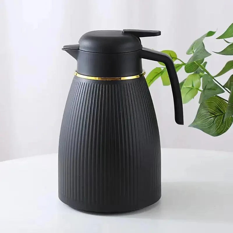 Garrafa Térmica de Inox para Café e Chá com Forro Vidro Lenogue Preto