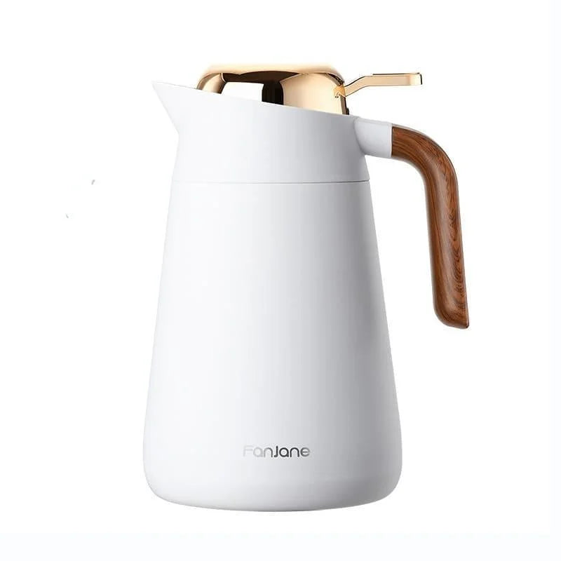 Garrafa Térmica de Inox para Café e Chá com Isolamento a Vácuo Lenogue Branco 1600ml