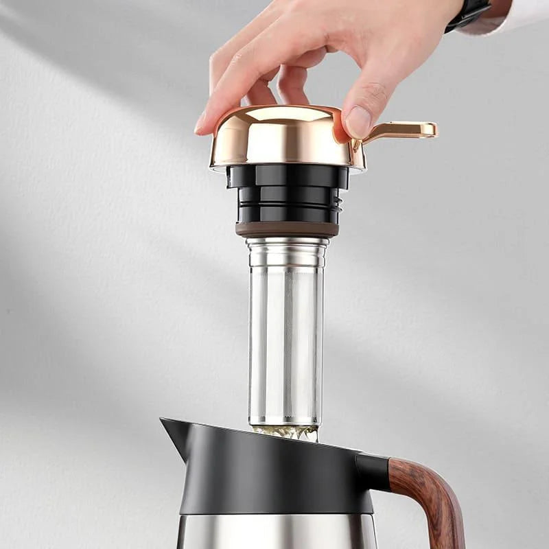 Garrafa Térmica de Inox para Café e Chá com Isolamento a Vácuo Lenogue