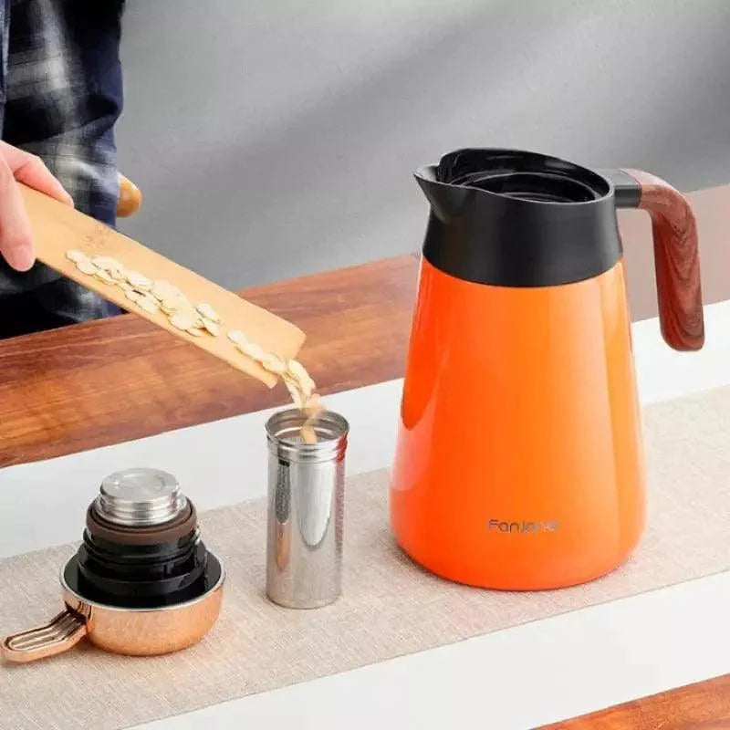 Garrafa Térmica de Inox para Café e Chá com Isolamento a Vácuo Lenogue