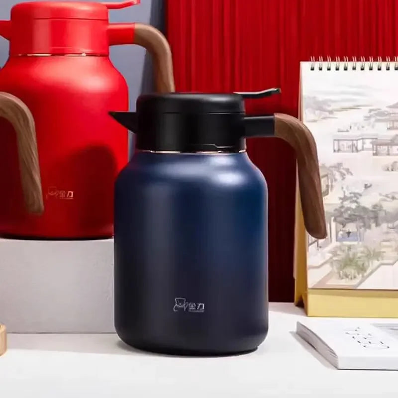 Garrafa Térmica Inox com Alta Capacidade para Café e água Lenogue Azul