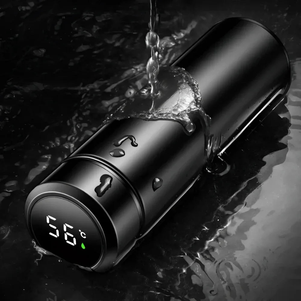 Garrafa Térmica Inox com Sensor de Temperatura Digital Led para Bebidas Lenogue