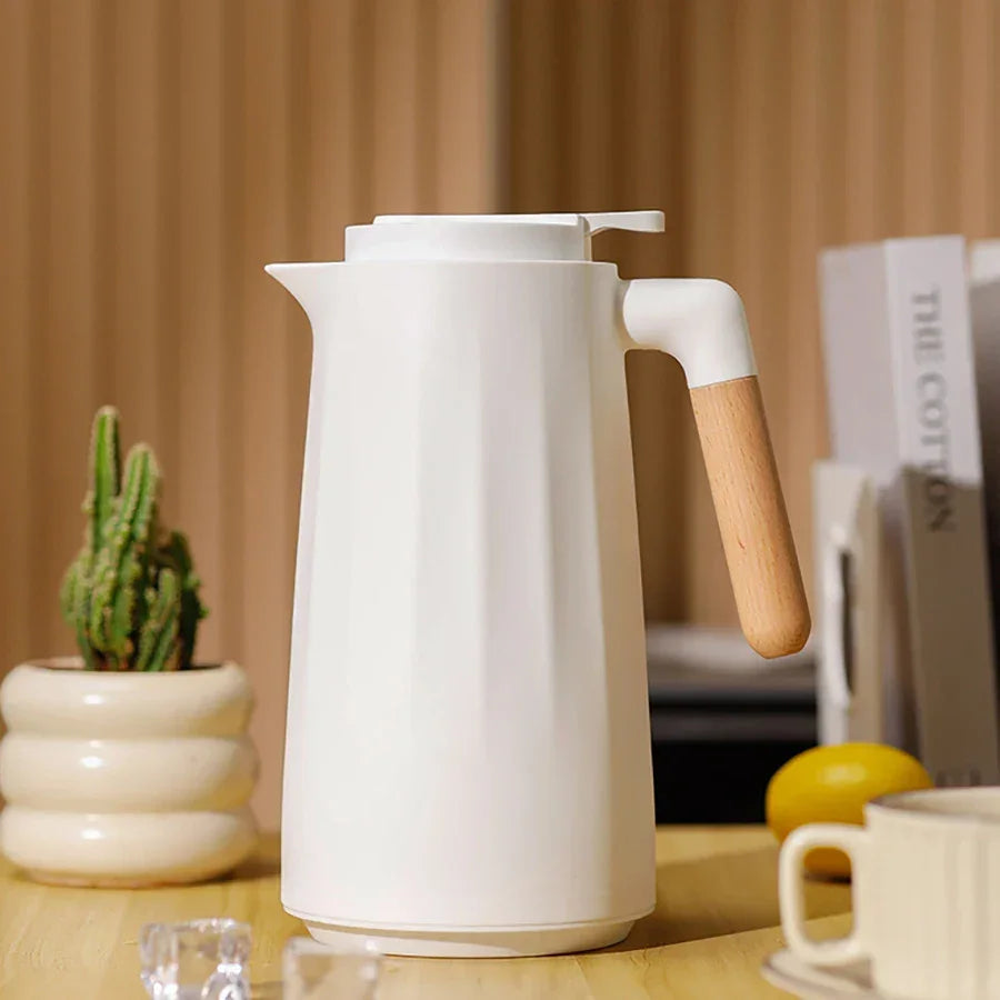 Garrafa Térmica para Café com Revestimento Duplo Isolado Lenogue Branco / 1 Litro