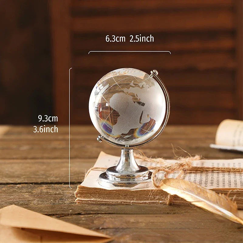 Globo de Cristal Transparente Mapa Mundial para Mesa Lenogue