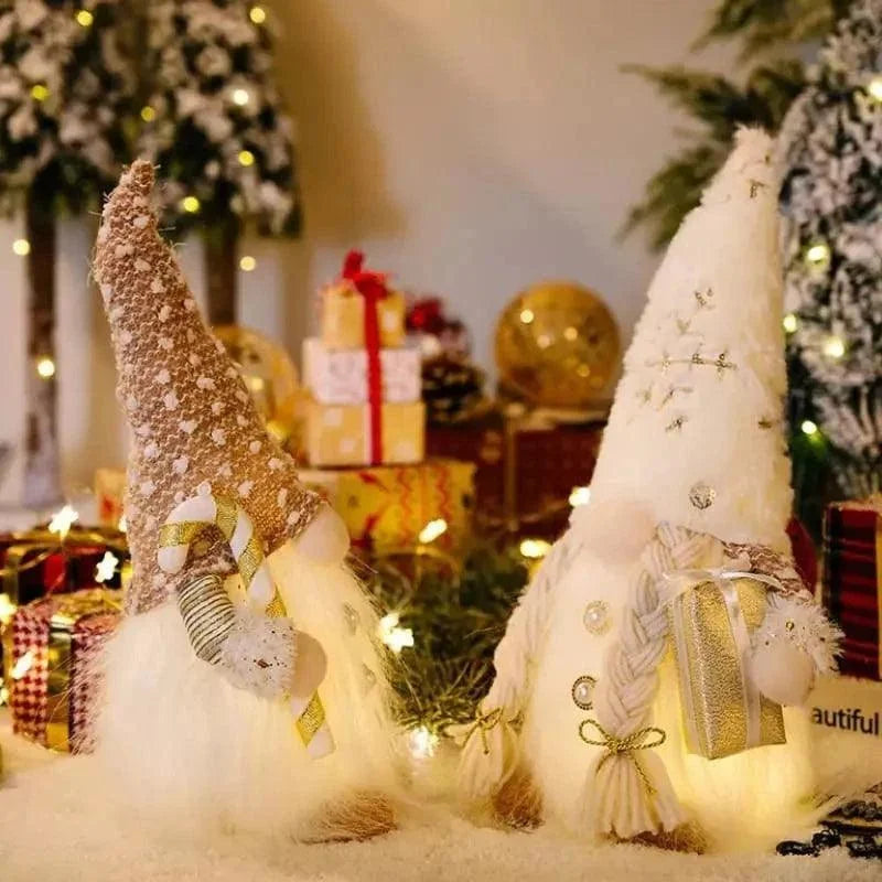 Gnomo de Natal Iluminado com Led para Decoração Lenogue
