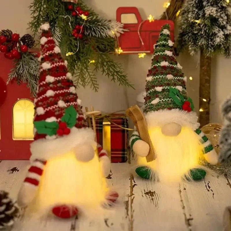 Gnomo de Natal Iluminado com Led para Decoração Lenogue