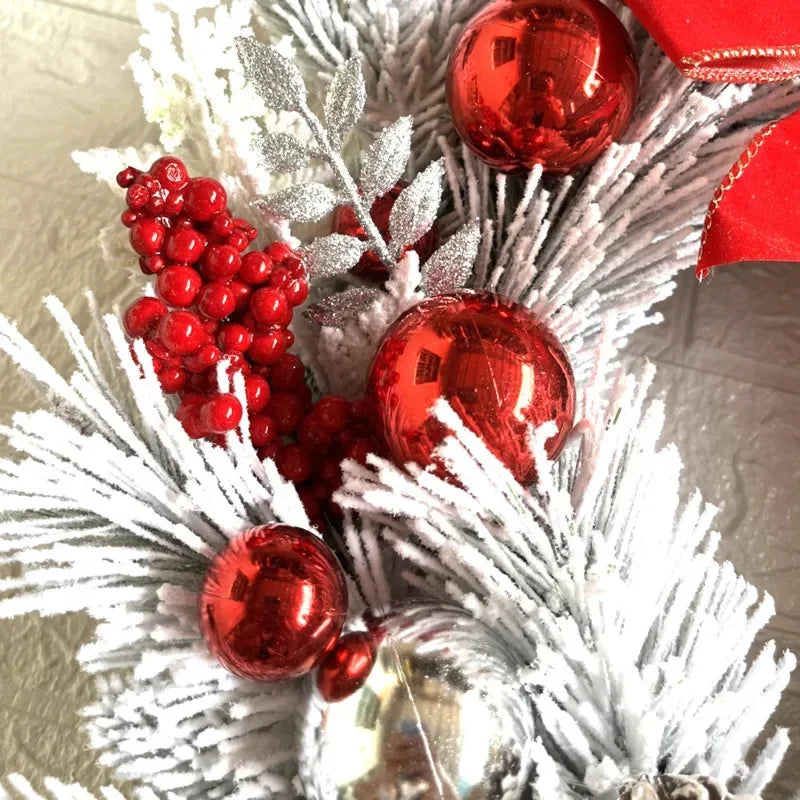 Guirlanda de Natal com Rattan Nevada para Porta Lenogue