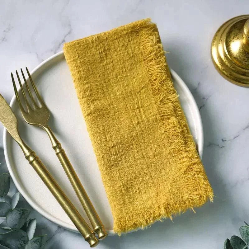 Jogo de Guardanapos Algodão Estilo Rústico 20 Peças Lenogue Amarelo