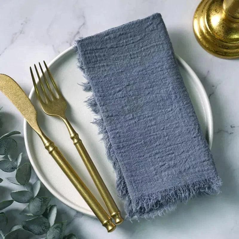 Jogo de Guardanapos Algodão Estilo Rústico 20 Peças Lenogue Azul
