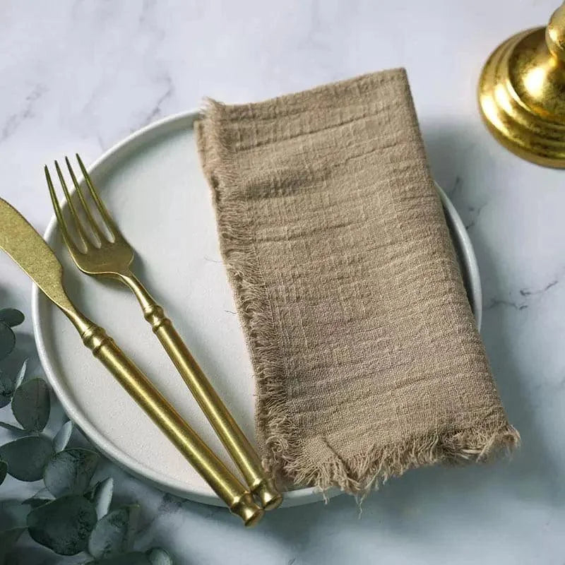 Jogo de Guardanapos Algodão Estilo Rústico 20 Peças Lenogue Marrom