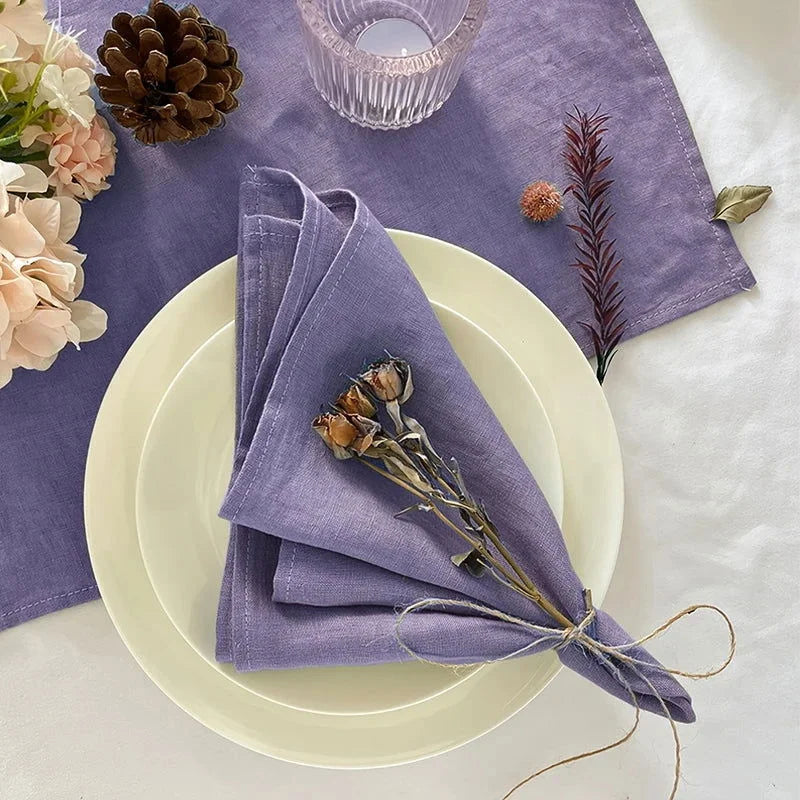 Jogo de Guardanapos em Poliéster Durável para Mesa Jantar Lenogue Roxo - 6 Peças