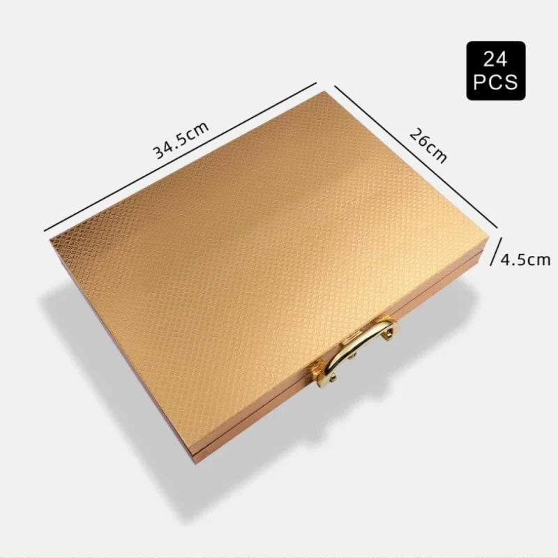 Jogo de Talheres Aço Inox 24 Peças com Maleta Lenogue