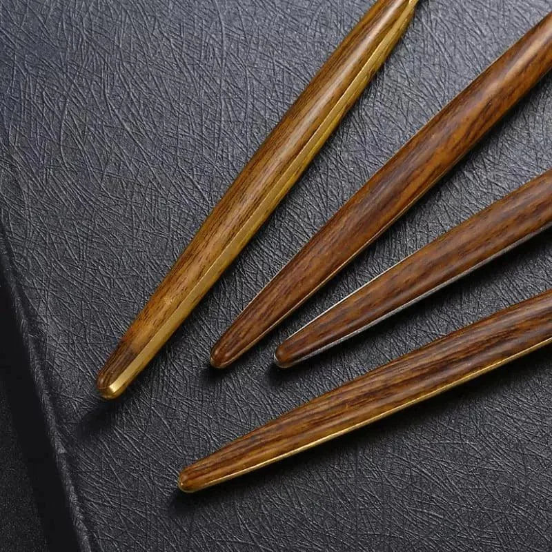 Jogo de Talheres Aço Inox 30 Peças com Cabo Amadeirado Lenogue