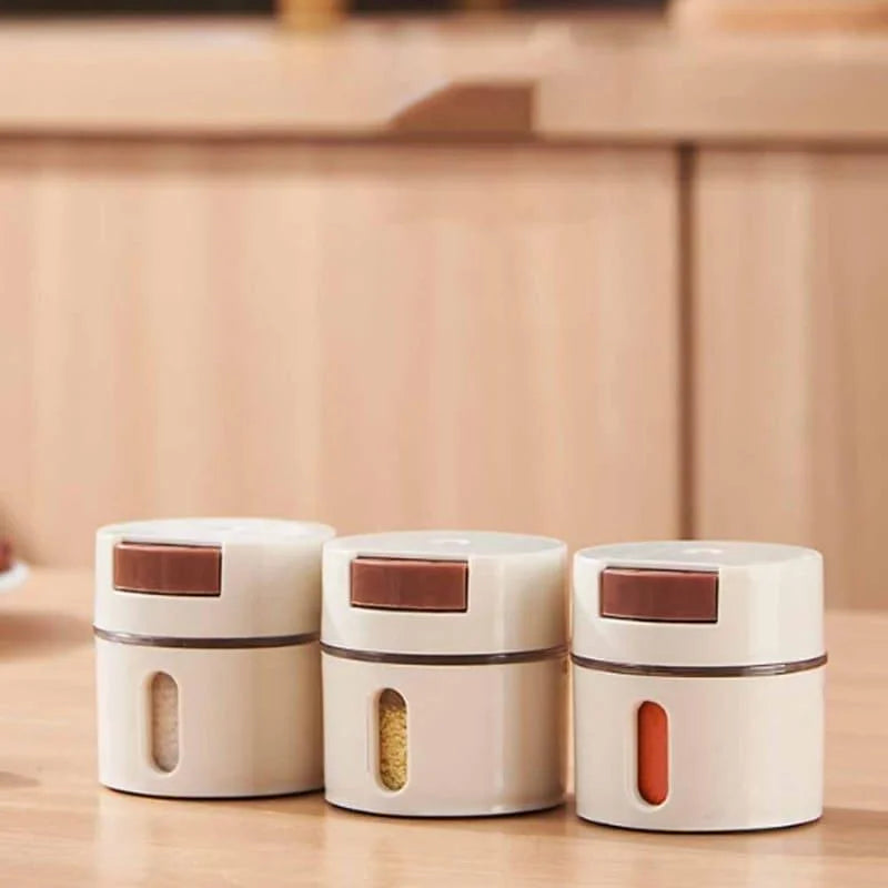 Kit 6 Porta Temperos Magnéticos de Parede com Dosador Lenogue Peças + Barra Magnética