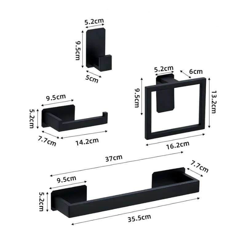 Kit Acessórios para Banheiro de Aço Inox 5 Peças com Fixação Lenogue