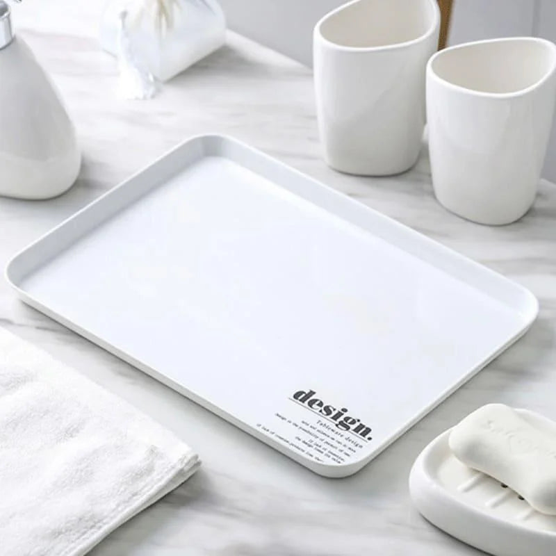 Kit de Banheiro em Cerâmica com 6 Peças para Lavabo Lenogue Bandeja