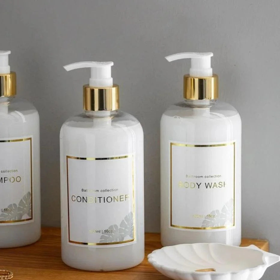 Kit Dispensador de Sabão Líquido 3 Peças para Banheiro Lenogue Transparente