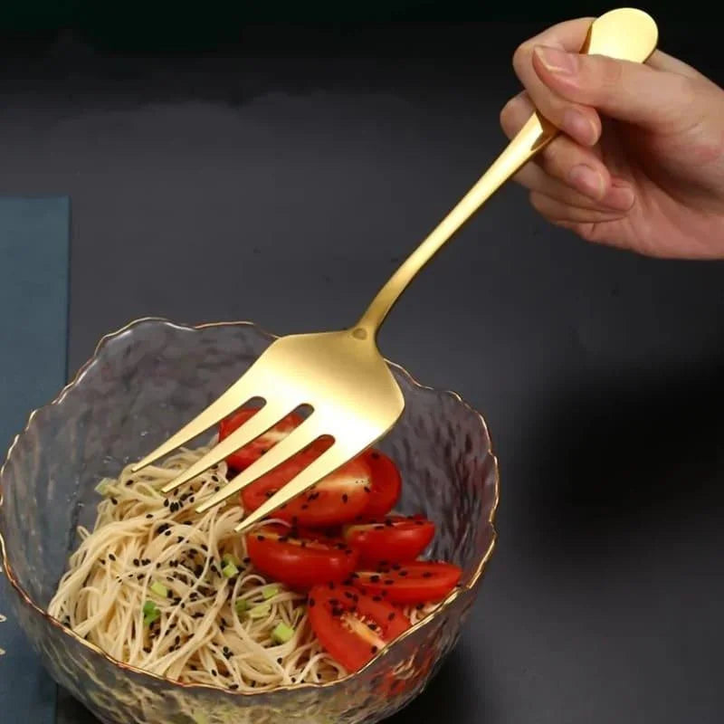 Kit Utensílios de Cozinha 6 Peças em Aço Inox Dourado Lenogue