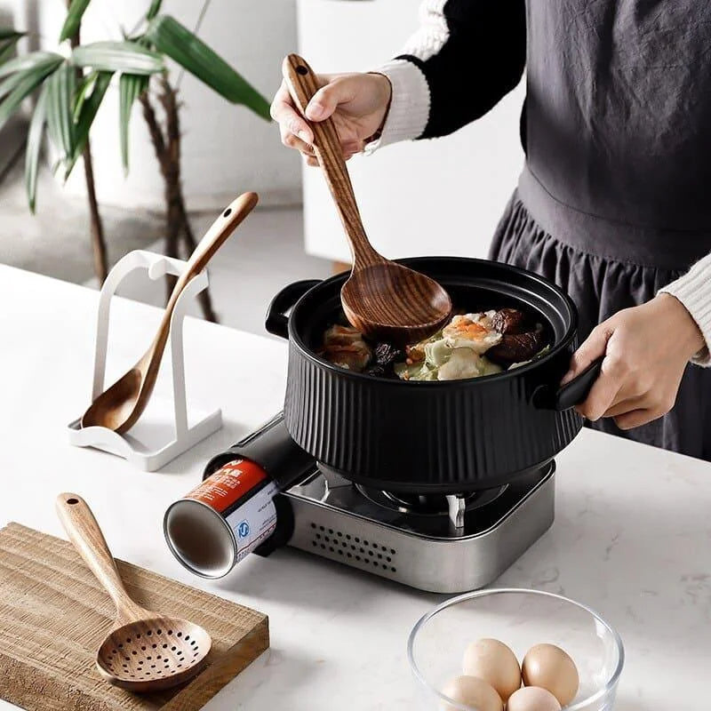 Kit Utensílios de Cozinha 7 Peças em Madeira Teca Lenogue (conj. Peças)
