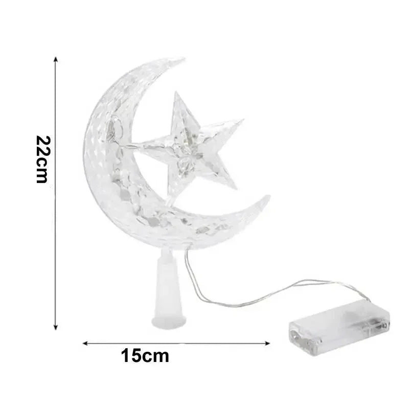 Lâmpada de Led Lua e Estrela para Topo árvore Lenogue Amarelo / 22 x 15 Cm