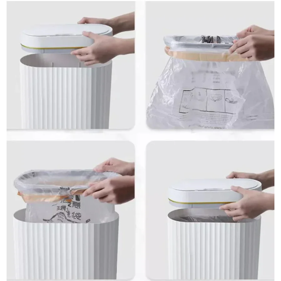 Lixeira Automática Oval 9l com Sensor para Banheiro e Cozinha Lenogue Branco (9l Oval)