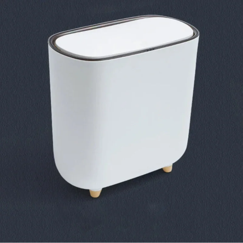 Lixeira com Tampa de Pressão Antiodor e Coleta Seletiva Lenogue Branco