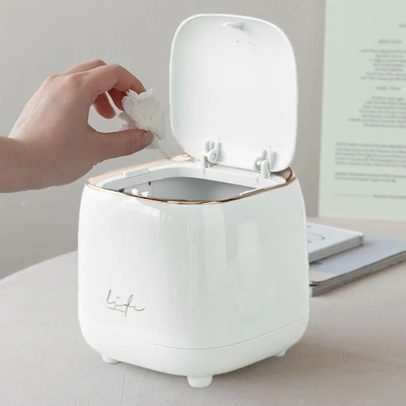 Lixeira de Mesa Automática com Sensor para Banheiro e Cozinha Lenogue