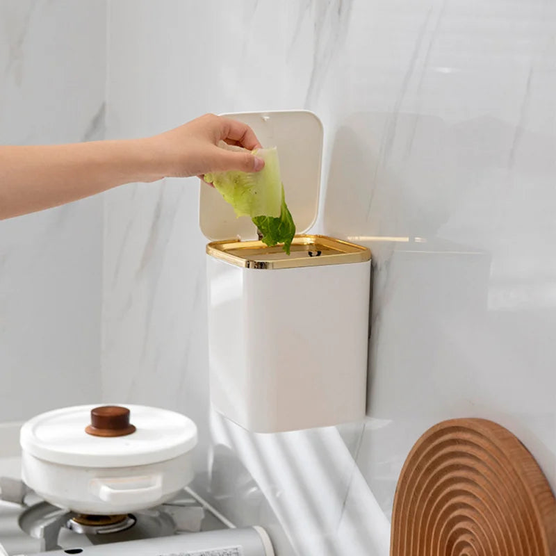 Lixeira de Mesa com Tampa Pop Up e Vedação Antiodor Lenogue