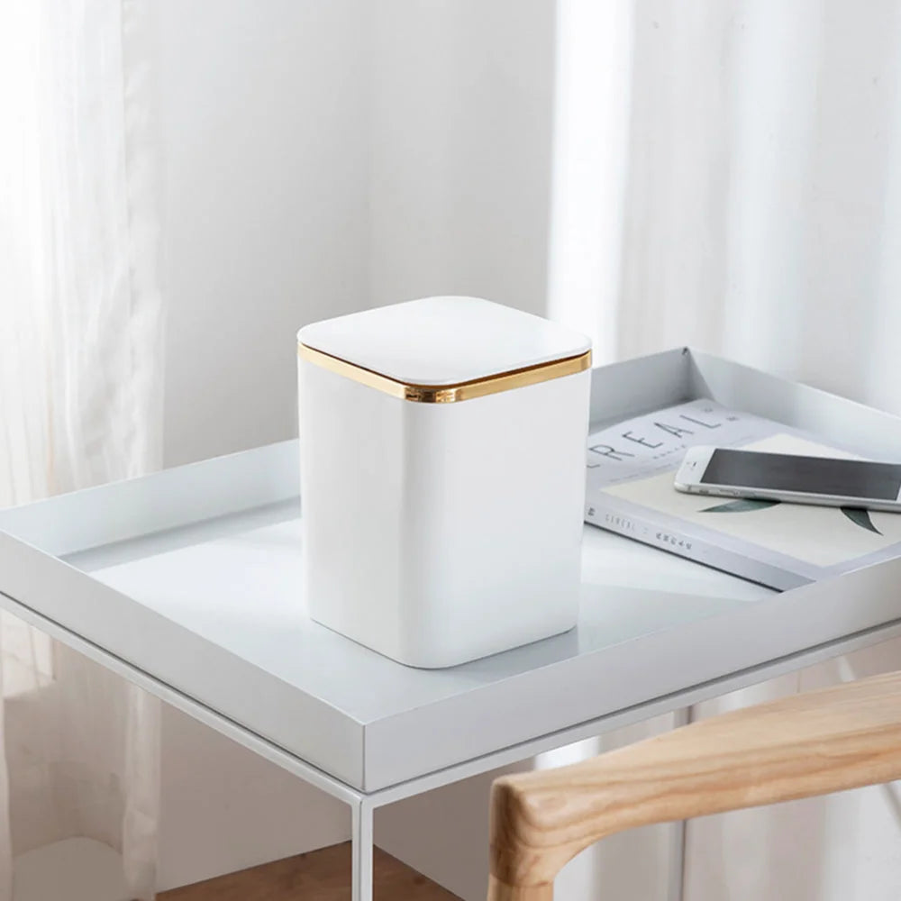 Lixeira de Mesa com Tampa Pop Up e Vedação Antiodor Lenogue